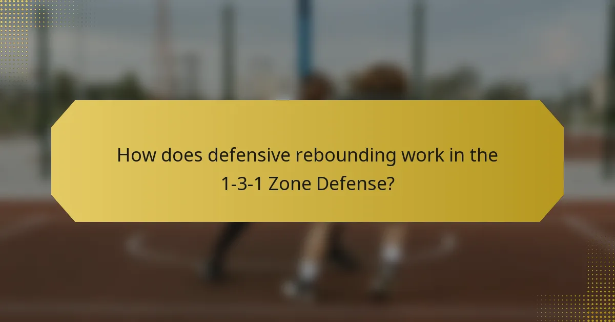 How does defensive rebounding work in the 1-3-1 Zone Defense?