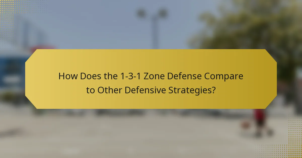 How does the 1-3-1 zone defense compare to other defensive strategies?