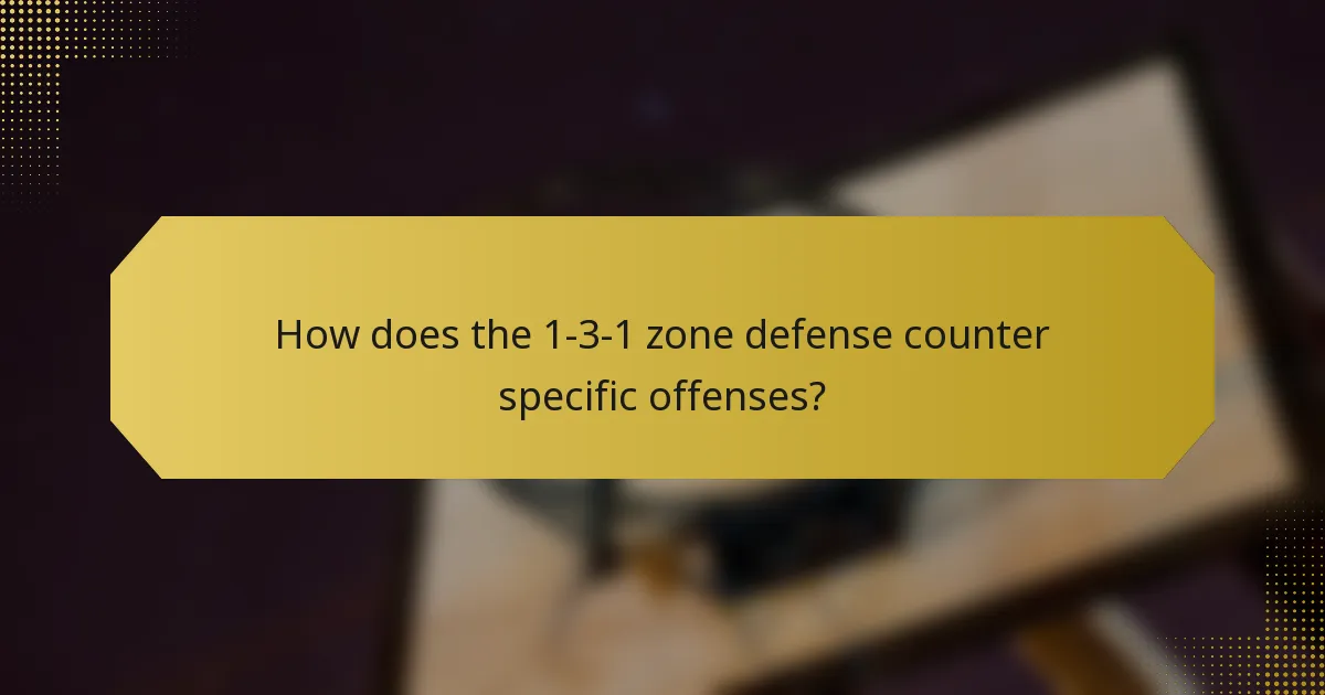How does the 1-3-1 zone defense counter specific offenses?