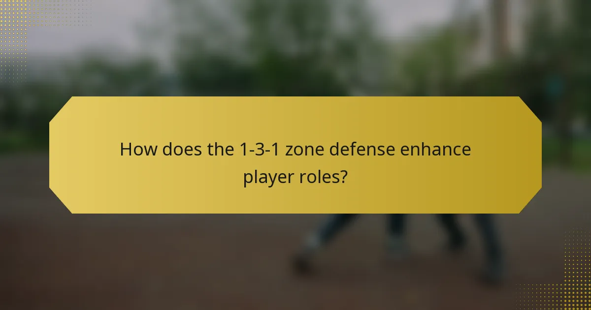 How does the 1-3-1 zone defense enhance player roles?
