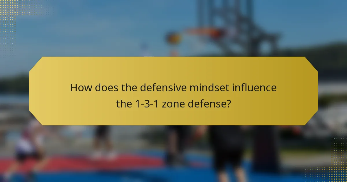 How does the defensive mindset influence the 1-3-1 zone defense?