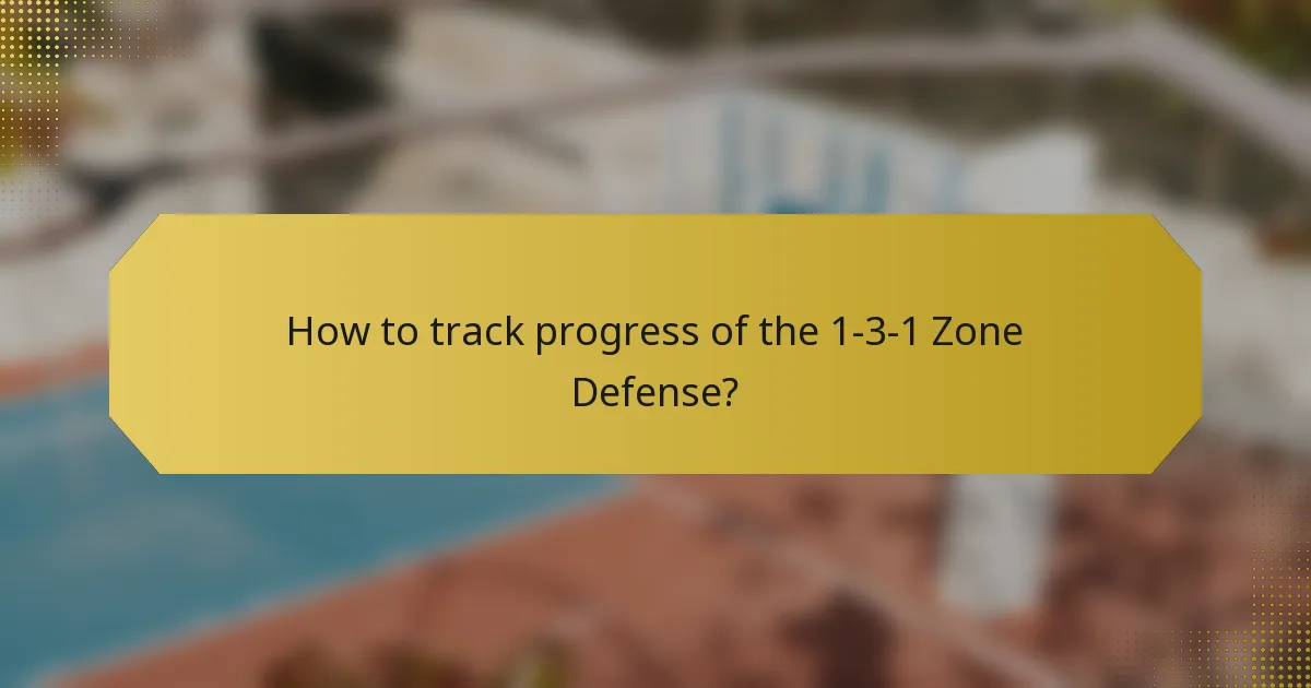 How to track progress of the 1-3-1 Zone Defense?