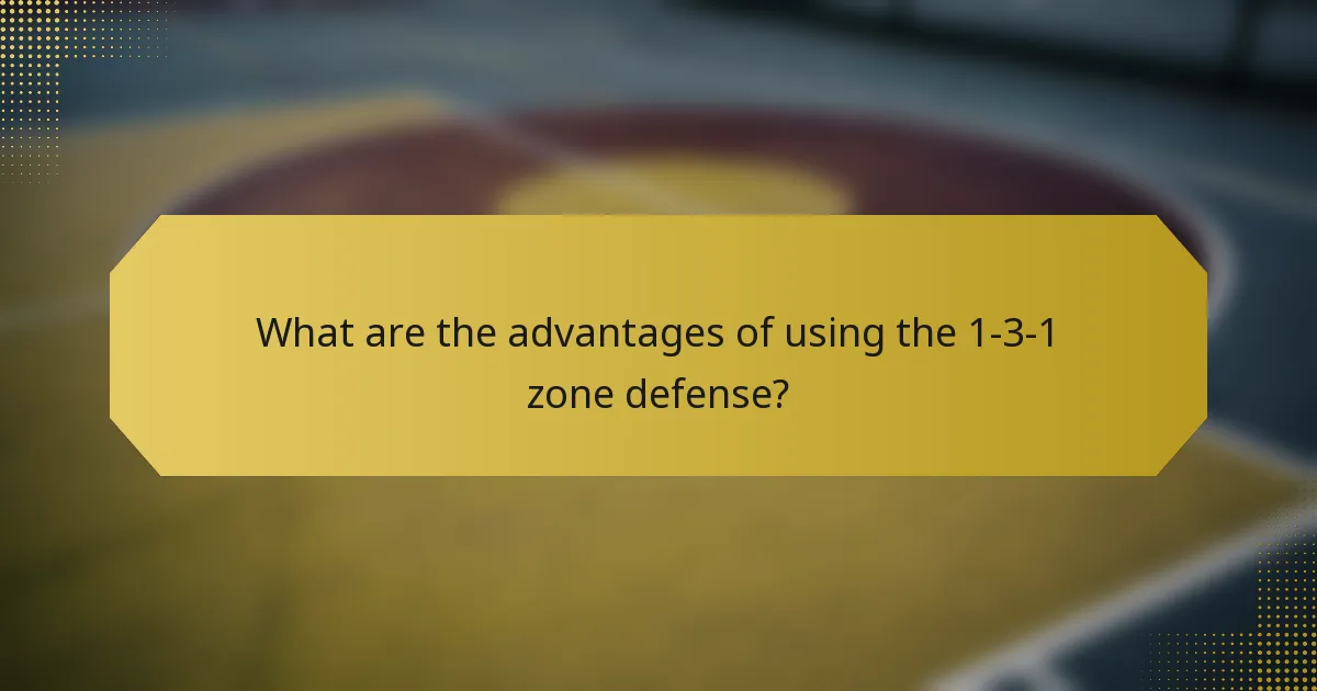 What are the advantages of using the 1-3-1 zone defense?