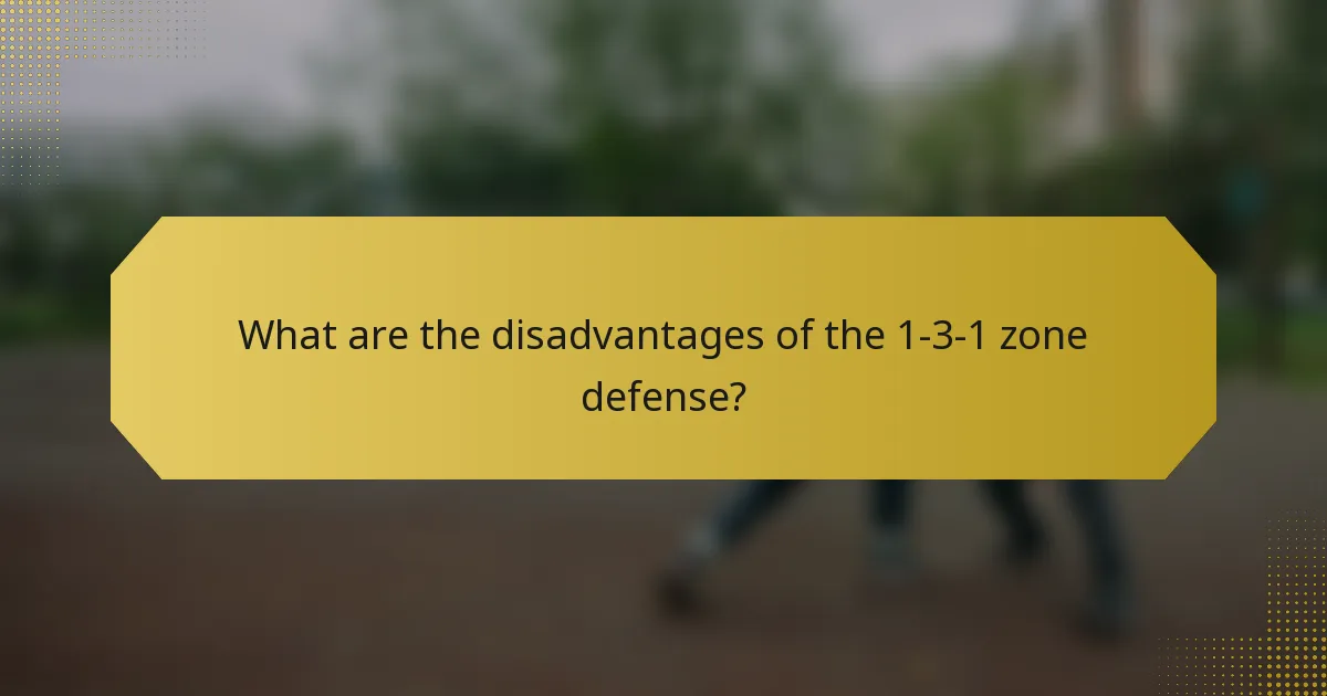 What are the disadvantages of the 1-3-1 zone defense?