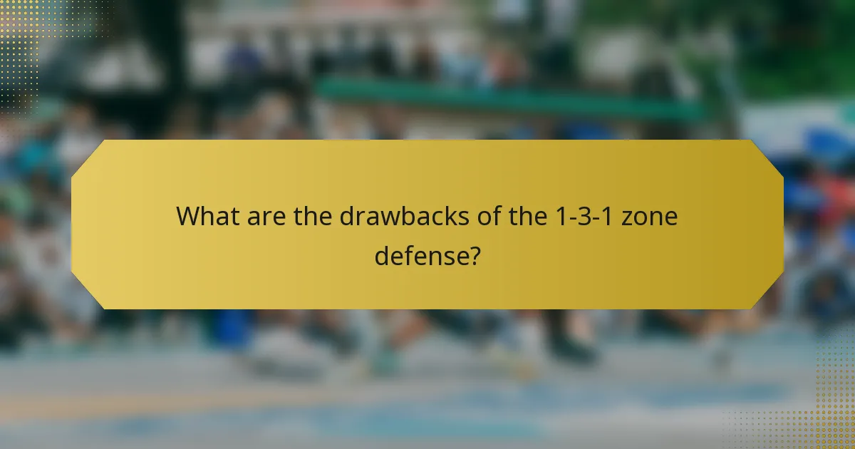 What are the drawbacks of the 1-3-1 zone defense?
