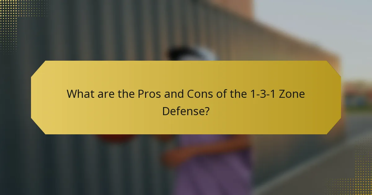 What are the Pros and Cons of the 1-3-1 Zone Defense?