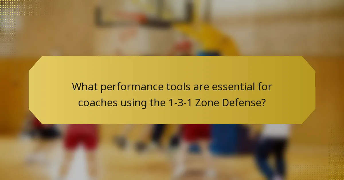 What performance tools are essential for coaches using the 1-3-1 Zone Defense?